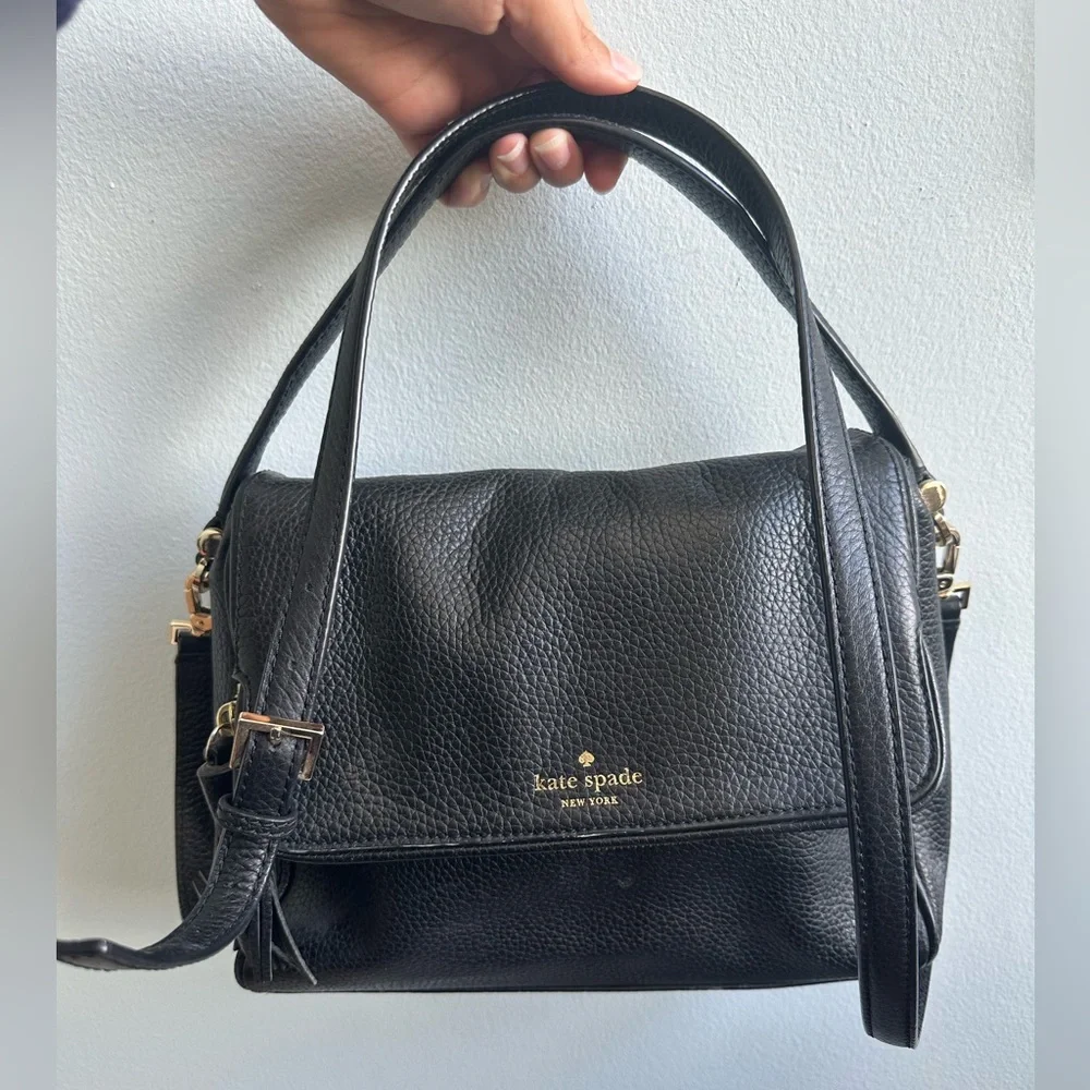 Kate Spade New York Black Pebbled Leather Chester Street Miri bag purse